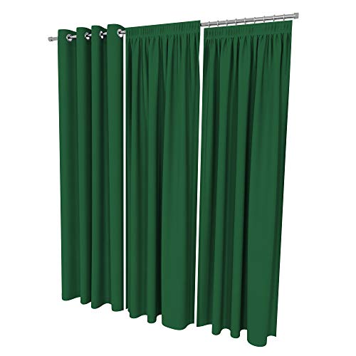 ALOHA Vorhänge Vorhang Elegant Hochwertig Gardine für Schlafzimmer, Wohnzimmer Uni einfarbig Farbe und Größe wählbar (Dunkelgrün/mit Kräuselband / 135cm x 240cm / 2er Set) von ALOHA