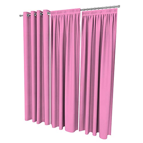 ALOHA Vorhänge Vorhang Elegant Hochwertig Gardine für Schlafzimmer, Wohnzimmer Uni einfarbig Farbe und Größe wählbar (Idyllisches Pink/mit Stegband / 135cm x 175cm / 2er Set) von ALOHA