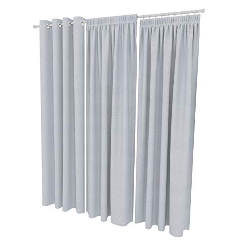 ALOHA Vorhänge Vorhang Elegant Hochwertig Gardine für Schlafzimmer, Wohnzimmer Uni einfarbig Farbe und Größe wählbar (Nebelgrau/mit Stegband / 140cm x 260cm / 2er Set) von ALOHA