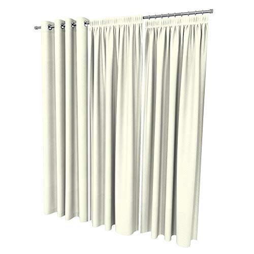 ALOHA Vorhänge Vorhang Elegant Hochwertig Gardine für Schlafzimmer, Wohnzimmer Uni einfarbig Farbe und Größe wählbar (Pergament/mit Kräuselband / 135cm x 240cm / 2er Set) von ALOHA