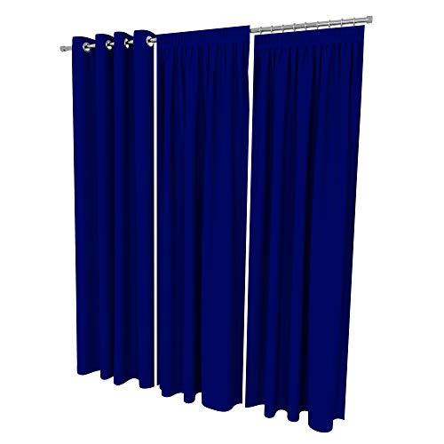 ALOHA Vorhänge Vorhang Elegant Hochwertig Gardine für Schlafzimmer, Wohnzimmer Uni einfarbig Farbe und Größe wählbar (Ultramarine/mit Kräuselband / 135cm x 150cm / 2er Set) von ALOHA