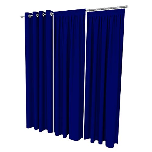 ALOHA Vorhänge Vorhang Elegant Hochwertig Gardine für Schlafzimmer, Wohnzimmer Uni einfarbig Farbe und Größe wählbar (Ultramarine/mit Kräuselband / 135cm x 215cm / 2er Set) von ALOHA