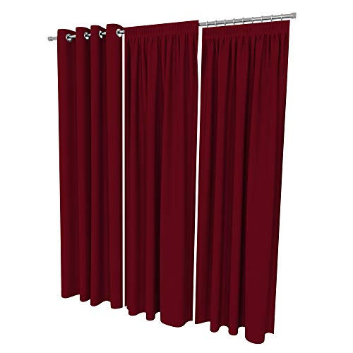 ALOHA Vorhänge Vorhang Elegant Hochwertig Gardine für Schlafzimmer, Wohnzimmer Uni einfarbig Farbe und Größe wählbar (Weinrot/mit Kräuselband / 135cm x 175cm / 2er Set) von ALOHA