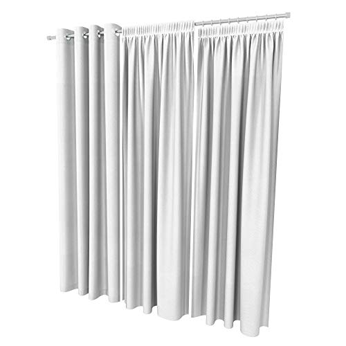 ALOHA Vorhänge Vorhang Elegant Hochwertig Gardine für Schlafzimmer, Wohnzimmer Uni einfarbig Farbe und Größe wählbar (Weiß/mit Stegband / 135cm x 150cm / 2er Set) von ALOHA