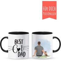 Tasse Beste Katzenpapa Mann Mit 1-3 Katzen, Personalisiert Nach Deinem Wunsch Eigenem Text Oder Wunschtypographie von ALOHAPenman