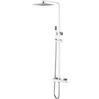 Brausegarnitur Duschpaneel Regendusche mit Kopfbrause chrom eckig Duschsystem von ALONI