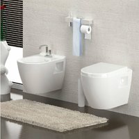 Aloni - Hänge Dusch wc Taharet Bidet Funktion Toilette wc mit Deckel - Weiß von ALONI