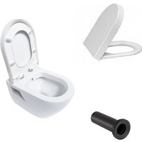 Aloni - Hänge-WC mit Taharet/Bidet/Dusch-WC und Wandanschluss + Anschlussstutzen - Weiß von ALONI