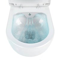 Aloni - Wand Hänge wc Spülrandlos Toilette Bidet Taharet Rimless Taharet wc + Deckel - Weiß von ALONI