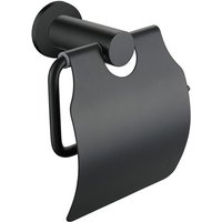 Toilettenpapierrollenhalter mit Deckel Schwarz matt - Aloni von ALONI