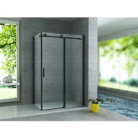 Duschkabine Schiebetür schwarz matt 8mm 90x120x195cm - Aloni Duschkabine Schiebetür schwarz matt 8mm 90x120x195cm - Aloni von ALONI