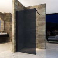 Aloni - Eco Walk- In Duschwand aus Rauchglas schwarz 1400x2000mm - Schwarz von ALONI