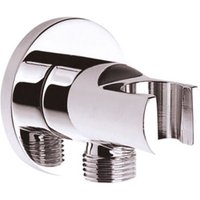 Wandanschlussbogen mit Brausehalter und Schlauchanschluss Messing verchromt 1/2" x 1/2" von ALONI