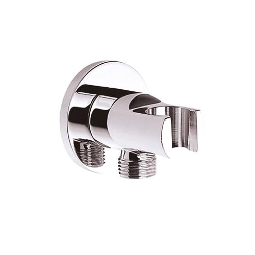 Wandanschlussbogen mit Brausehalter und Schlauchanschluss Messing verchromt 1/2" x 1/2" von ALONI