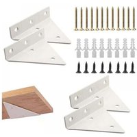 (4er-Pack) Weiße dreieckige Regalhalterungen für schwebende Regale, unsichtbare Eck-Wandregalhalterungen mit Befestigungsschrauben von ALOVEZ