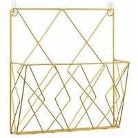 (Gold) Multifunktionaler Zeitschriftenständer aus Metall zur Wandmontage zur Aufbewahrung Ihrer Zeitschriften oder Zeitungen von ALOVEZ