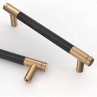 10 Stück schwarz-goldene Küchenschrankgriffe, 128 mm, Möbelgriffe aus Goldlegierung mit Schrauben, für Schreibtische, Schubladen, Schränke, Schrank 10 Stück schwarz-goldene Küchenschrankgriffe, 128 mm, Möbelgriffe aus Goldlegierung mit Schrauben, für Schreibtische, Schubladen, Schränke, Schrank von ALOVEZ