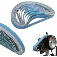 10 Stück langlebige Schleifbänder 10 x 330 mm – Körnung 60 für Bandschleifer, Schleifen von Metall/Holz, Rostentfernung von ALOVEZ