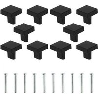 10 Stück quadratische Türknöpfe, Möbelgriffe aus Zinklegierung mit Schrauben für Schrank, Schublade, Kommode – Schwarz von ALOVEZ