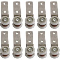 10er-Pack 3/4 Zoll Metallkanal-Kniestück-Flaschenzugblock mit zwei Kunststoffrädern für Schiebetüren, Fenster, Schränke 10er-Pack 3/4 Zoll Metallkanal-Kniestück-Flaschenzugblock mit zwei Kunststoffrädern für Schiebetüren, Fenster, Schränke von ALOVEZ