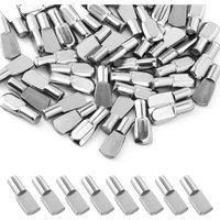 120 Stück Regalstützen, 5 mm Regalstützstift, vernickelter Metall-Regalstützstift, Löffelform, Regalstifte für Möbel, Schränke, Bücherregale 120 Stück Regalstützen, 5 mm Regalstützstift, vernickelter Metall-Regalstützstift, Löffelform, Regalstifte für Möbel, Schränke, Bücherregale von ALOVEZ