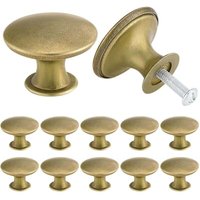 12er-Pack Schrankknöpfe aus Messing im Vintage-Chic-Antik-Stil für Küchenschränke – 30 mm – Messing 12er-Pack Schrankknöpfe aus Messing im Vintage-Chic-Antik-Stil für Küchenschränke – 30 mm – Messing von ALOVEZ