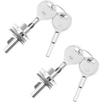 2 Sets Glastürschlösser, Schiebetüren, Vitrinen, Vitrinen, Terrarien, Schloss mit 4 Schlüsseln, 25 x 25 mm, für Glasschranktüren, Türen und Fenster, von ALOVEZ