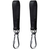 2-teiliges schwarzes Schaukel-Aufhängeset, Gurte für Gartenschaukel, Hängematte oder Hängesitz, mit 2 robusten Karabinern und D-Ringen 2-teiliges schwarzes Schaukel-Aufhängeset, Gurte für Gartenschaukel, Hängematte oder Hängesitz, mit 2 robusten Karabinern und D-Ringen von ALOVEZ