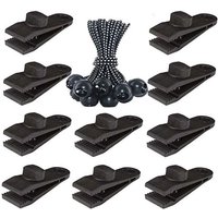 20 Stück Planenzelt-Clip, Ösenklemme für Campingzelt-Zubehör, Pool, Plane, Markise, Pavillonzelt, 10 Clips + 10 Seilschnallen, weißer Punkt von ALOVEZ