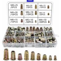 Alovez - 230 Stück Zinklegierung Sechskant-Gewindeeinsatzmuttern Gewindeeinsätze Einsatzmuttern Außengewinde M4 M5 M6 M8 für Holzmöbel von ALOVEZ