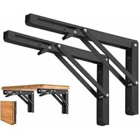 2er-Pack 300 mm klappbare Regalhalterungen, klappbare Wandhalterung, klappbare Konsolenhalterung, Tragkraft 50 kg, Klapphalterung 2er-Pack 300 mm klappbare Regalhalterungen, klappbare Wandhalterung, klappbare Konsolenhalterung, Tragkraft 50 kg, Klapphalterung von ALOVEZ