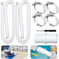 2er-Pack 32-mm-Poolschlauch für Poolpumpen, 32-mm-Poolschlauch mit 4 Sicherheitsclips und 1 Schlauchverbinder, 150 cm 32-mm-Poolschlauch für 2er-Pack 32-mm-Poolschlauch für Poolpumpen, 32-mm-Poolschlauch mit 4 Sicherheitsclips und 1 Schlauchverbinder, 150 cm 32-mm-Poolschlauch für von ALOVEZ