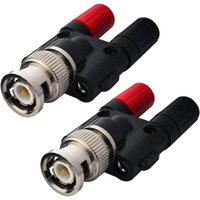 2er-Pack BNC-Stecker auf 2 Dual-4-mm-Bananenstecker, HF-Koaxial-Splitter-Anschluss, BNC-Bananenadapter für HF-Radioantennen, DVM-Oszilloskop, 2er-Pack von ALOVEZ