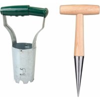 Alovez - 2er-Pack Blumentöpfe mit Pflanzgefäß, Blumenzwiebelpflanzer, Gartenwerkzeug-Set zum Pflanzen von Blumen und Setzlingen von ALOVEZ