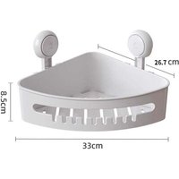 2er-Pack Eck-Duschregal mit Saugnäpfen, Badezimmer-Duschregal, wandmontierter Shampoo-Aufbewahrungskorb, Kunststoffhalter für Küche und Bad 2er-Pack Eck-Duschregal mit Saugnäpfen, Badezimmer-Duschregal, wandmontierter Shampoo-Aufbewahrungskorb, Kunststoffhalter für Küche und Bad von ALOVEZ