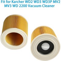 2er-Pack Ersatzfilter für Kärcher WD2 WD3 WD3P MV2 MV3 WD 2200 SE 4001 Nass- und Trockensauger-Zubehör, Teilenummer 64145520 von ALOVEZ