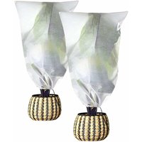 2er-Pack Frostschutzhüllen 31,5 x 39 cm Pflanzen-Frostschutzhüllen Winterschutz Kordelzugbeutel Kälte-Frostdecke, Weiß von ALOVEZ