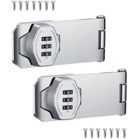2er-Pack Sicherheitsschlösser für Schiebetüren, silberne Kombinations-Drehschlösser für Schränke, Scheunentore, Badezimmer, Außenbereiche, Garagen 2er-Pack Sicherheitsschlösser für Schiebetüren, silberne Kombinations-Drehschlösser für Schränke, Scheunentore, Badezimmer, Außenbereiche, Garagen von ALOVEZ