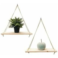 2er-Set – Hängendes Wandregal – Trendige Dekoration aus recyceltem Holz – Haken inklusive – Kiefernholz – 35 cm x 14 cm – Handgefertigt in Frankreich 2er-Set – Hängendes Wandregal – Trendige Dekoration aus recyceltem Holz – Haken inklusive – Kiefernholz – 35 cm x 14 cm – Handgefertigt in Frankreich von ALOVEZ