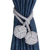 2er-Set handgeflochtene Vorhang-Raffhalter mit Doppelkugel-Quaste aus Baumwollseil – Grau 2er-Set handgeflochtene Vorhang-Raffhalter mit Doppelkugel-Quaste aus Baumwollseil – Grau von ALOVEZ