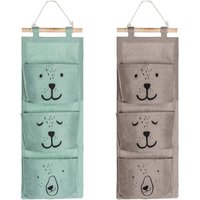 2er-Set wasserdichte Wandaufbewahrungstaschen aus Leinen für Kinderzimmer und Badezimmer 2er-Set wasserdichte Wandaufbewahrungstaschen aus Leinen für Kinderzimmer und Badezimmer von ALOVEZ