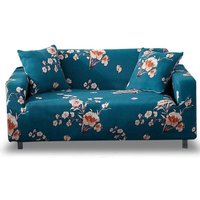 3-Sitzer-Sofabezug mit Armlehnen, Stretch-Sofabezug, Sesselbezug, elastische Sofabezüge, universeller Möbelschutz (Blaue Blume) von ALOVEZ
