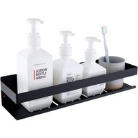 3-teiliges selbstklebendes Duschregal, Badezimmerregal ohne Bohren, selbstklebender Duschkorb aus Edelstahl SUS304, Mattschwarz, 40 cm 3-teiliges selbstklebendes Duschregal, Badezimmerregal ohne Bohren, selbstklebender Duschkorb aus Edelstahl SUS304, Mattschwarz, 40 cm von ALOVEZ