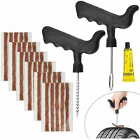 30 Stück Naturkautschuk-Reifen-Reparatur-Bit, Auto-Reifen-Reparatur-Bit, 6 mm, 10 cm, Motorrad-Reifen-Reparatur-Set mit 2 Installationswerkzeugen, von ALOVEZ