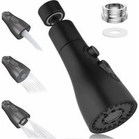 Alovez - 360°-Küchenarmatur-Sprüher, 3 Modi, Küchenspülen-Wasserhahn-Sprüher, Küchenarmatur-Sprüher, wassersparender Wasserhahn-Adapter (schwarz) von ALOVEZ