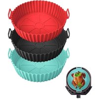 3er-Pack Silikontöpfe für die Heißluftfritteuse, 20 cm Silikon-Topfkorb für die Heißluftfritteuse, wiederverwendbare Silikonform für die 3er-Pack Silikontöpfe für die Heißluftfritteuse, 20 cm Silikon-Topfkorb für die Heißluftfritteuse, wiederverwendbare Silikonform für die von ALOVEZ