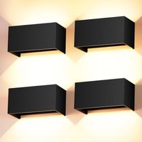 4 Pièces Applique Murale Interieur/Exterieur 24W Noire Appliques Murales LED 3000K Blanc Chaud avec Angle de Faisceau Réglable Lampe Murale Etanche 4 Pièces Applique Murale Interieur/Exterieur 24W Noire Appliques Murales LED 3000K Blanc Chaud avec Angle de Faisceau Réglable Lampe Murale Etanche von ALOVEZ
