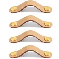 4 Stück Leder-Schrankgriffe, Leder-Schubladengriffe, Leder-Türknöpfe, Leder-Möbelknauf, zarter Ledergriff mit Schrauben für Küchenschränke, 13,8 cm, 4 Stück Leder-Schrankgriffe, Leder-Schubladengriffe, Leder-Türknöpfe, Leder-Möbelknauf, zarter Ledergriff mit Schrauben für Küchenschränke, 13,8 cm, von ALOVEZ