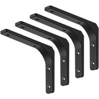 4 Stück schwarze Regalhalterungen, Regalhalterungen zur Wandmontage, L-förmige Wandhalterung mit passenden Schrauben und Dübeln, maximale Tragkraft 4 Stück schwarze Regalhalterungen, Regalhalterungen zur Wandmontage, L-förmige Wandhalterung mit passenden Schrauben und Dübeln, maximale Tragkraft von ALOVEZ