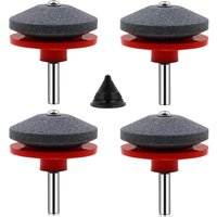 Alovez - 4-teiliger Universal-Rasenmäher-Messerschärfer, Rasenmäherschärfer, Rasenmäher-Zubehör mit 1-teiligem Klingenausgleichssatz, 50 x 47 mm von ALOVEZ